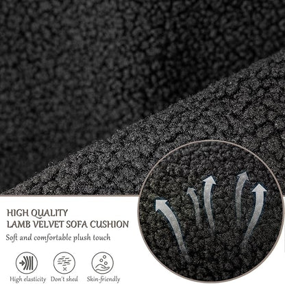 Armrest Cover, Recliner Chair Protector, Furniture Protector Slip, Side Storage Pocket, Stretch Armchair Couch Arm Rest Cover for Recliner, Chair, Sofa (Black,2 Seater(4pcs))