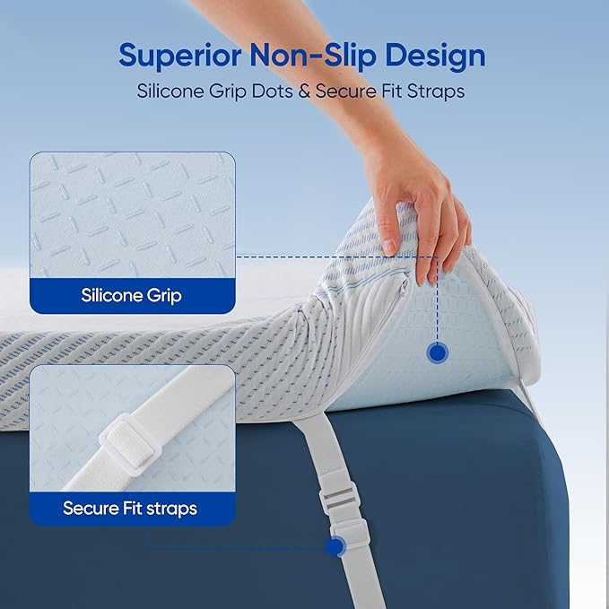 3 Inch Twin Size Gel Memory Foam Mattress Topper for College Dorm Bed High Density Cooling Pad Pressure Relief Bed Topper with Removable & Washable Cover