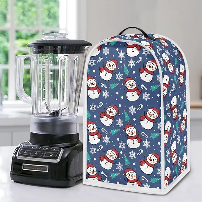 Talayituse Snowman Snowflake Tree Candy Print Blender Cover Christmas Decor Fingerprint Protection Cover for Stand Mixer or Coffee Machine, Kitchen Appliance Covers for Stain Dust Resistant Supplies