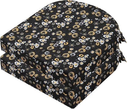 idee-home Outdoor Chair Cushions Set of 2, Thick 17" x 17" x 3" Outdoor Seat Cushions Patio Furniture Waterproof with Ties, Dining Pads