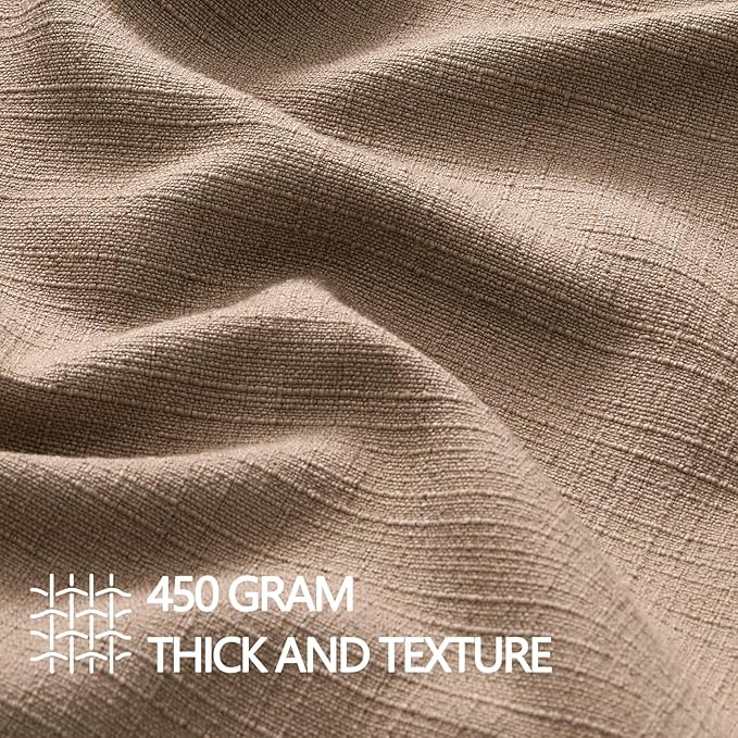 MIULEE 24x24 Decorative Euro Sham Pillow Covers, 2 Pack Large Boho Farmhouse Neutral Throw Pillows for Bed, Thick Textured Modern Linen Cushion Cases Couch Sofa Living Room Home Decor, Coco Brown
