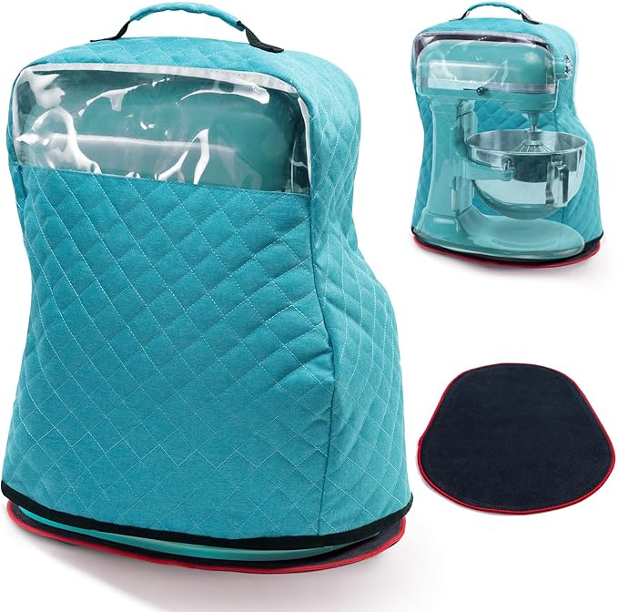 Stand Mixer Cover with Appliance Sliders Compatible with KitchenAd Mixer 6/7/8 Quart with Pockets for Kitchen Ad Accessories and Attachments