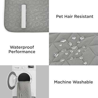 Bedsure 100% Waterproof Bed Cover for Dogs Washable - Non Slip Waterproof Dog Blanket for Bed, Lightweight Furniture Protector Durable for Pet Cat Puppy with Non-Slip Bottom, Grey, 82x102IN