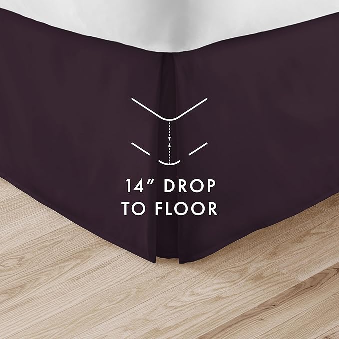 Linen Market Bed Skirt - Ultra Soft Microfiber - Easy Fit with 14 Inch Tailored Drop - Hotel Quality, Shrinkage & Fade Resistant - Bed Cover - Twin XL Bed Skirts - Bedroom Décor - (Twin XL, Purple)