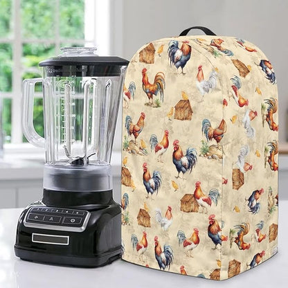 Chicken Rooster Blender Cover Kitchen Blender Dust Covers with Drawstring Food Processor Dust Covers Stand Mixer Case Coffee Maker Appliance Cover for Home Kitchen Indoor
