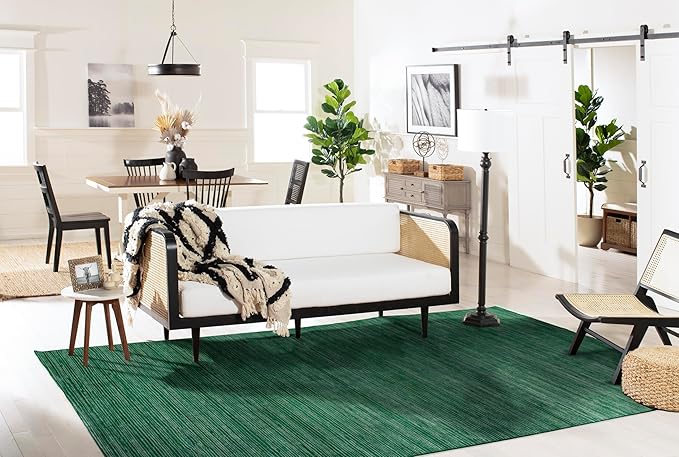 SAFAVIEH Vision Collection Area Rug - 10' Square, Dark Green, Modern Ombre Design, Non-Shedding & Easy to Clean, Ideal for Living Room, Bedroom, Dining Space (VSN606Y)