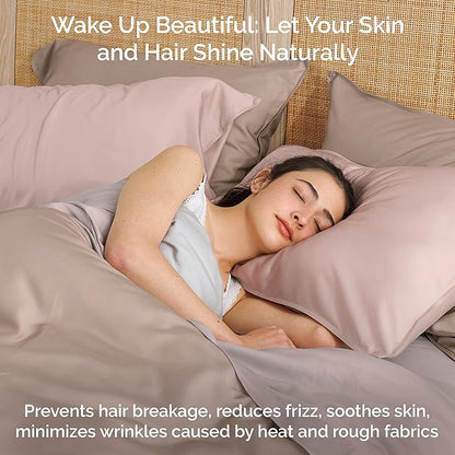 Duvet Cover Set - 100% Viscose Derived from Bamboo Duvet Cover King Size, 3 PC Luxury Cooling Duvet Cover for Hot Sleepers, Buttery Soft Comforter Cover & 2 PC King Pillowcases, Blush
