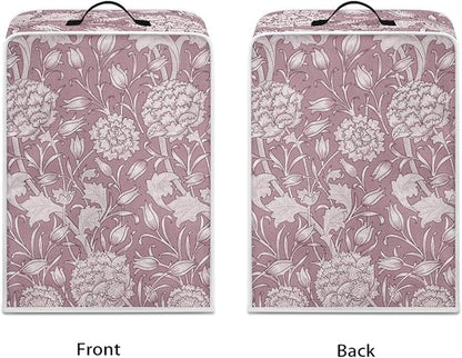 Red William Morris Coffee Maker Cover – Dust Protection Stain Resistant Washable Appliance Cover Kitchen Decoration Gifts For Coffee Lovers