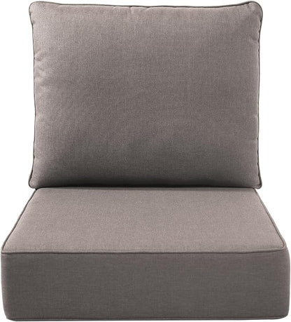Luxury Outdoor Seat Cushion Set-22 x 24 x 6 Inch Outdoor Chair Cushions with Water Resistant & Removable Cover Outdoor Cushions for Patio Furniture Chair Sofa Couch