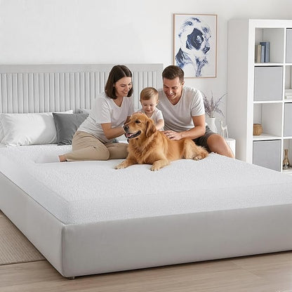 PAULATO BY GA.I.CO Queen Waterproof Mattress Protector – Mattress Cover for Queen Size Bed – Soft Noiseless Hypoallergenic Machine Washable – Waterproof Protector with Deep Elastic Skirt