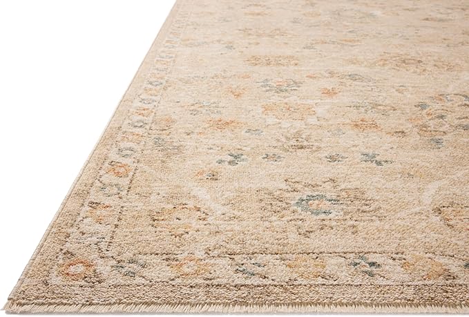 Loloi Chris Loves Julia Palma Collection PLM-11 Natural/Multi 2'-7" x 10'-0" Fringe Runner Rug Vintage Style Boho Living Room Bedroom Carpet