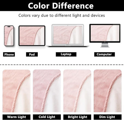 Waterproof Blanket for Bed King Size, Leak Proof Dog Couch Blankets Reversible, Pet Throw Sofa Furniture Protector Machine Washable-82 x108,Pink+Cream
