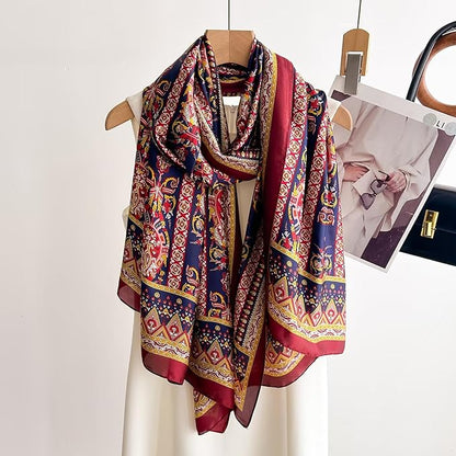 Fashion Scarves Scarf 100% Silk Feeling Scarf Silk Like Scarves Long Lightweight Sunscreen Shawls for Women