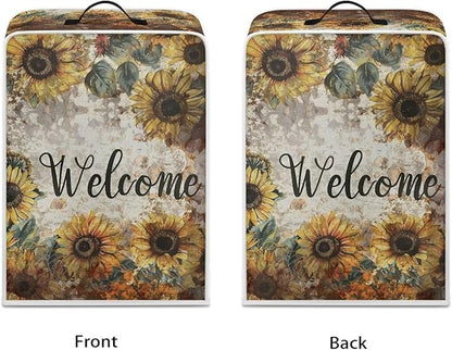 Mumeson Sunflower Coffee Maker Cover, Modern Stand Blender Mixer Juice Machine Covers, Coffee Beans Design Extra Large Lightweight Kitchen Appliance Covers with Handle