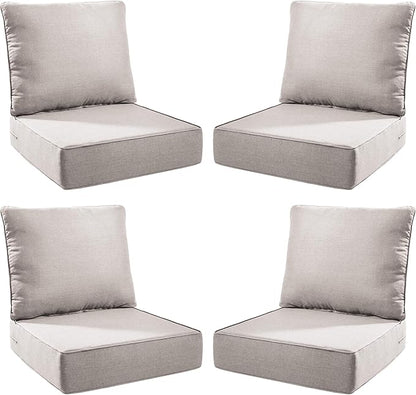 Luxury Outdoor Seat Cushion Set-24 x 24 x 6 Inch Outdoor Chair Cushions with Water Resistant & Removable Cover Outdoor Cushions for Patio Furniture Chair Sofa Couch