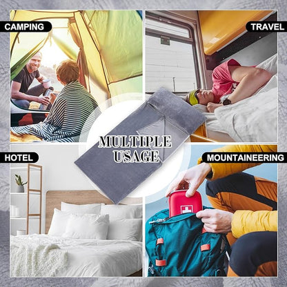 Flannel Sleeping Bag Liner for Adult, Flannel Fluffy Sheet & Camping Sheet for Winter Warm Thick Sheets for Backpacking, Hotel, Traveling, Sleeping Bag with Zipper