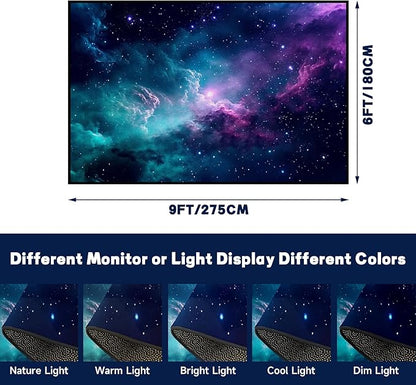 6' x 9' Galaxy Area Rug Bedroom Living Room for Girls Kids Boys Large Space Carpet Nebula Vortex Throw Rugs Cloud Floor Mat,180 X 275cm,Blue