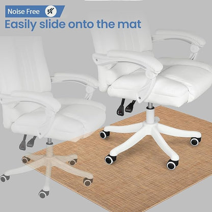 Office Chair Mat for Hardwood Floor, 52" x 47" Desk Computer Chair Mat for Hard Wood and Tile Floor, Large Anti-Slip Hard Floor Protector, PVC Mat Desk Rug for Office Home