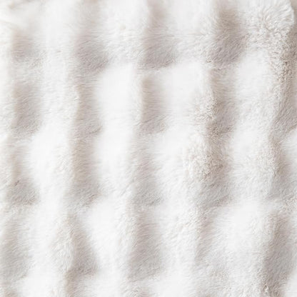 Pack of 2 Thick Plush Throw Pillow Covers Fluffy Wave Faux Fur Decorative Cushion Covers Soft Wool Pillowcase for Sofa Couch Livingroom 20x20 Inch White