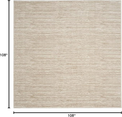 SAFAVIEH Vision Collection Area Rug - 9' Square, Cream, Modern Ombre Design, Non-Shedding & Easy to Clean, Ideal for Living Room, Bedroom, Dining Space (VSN606F)