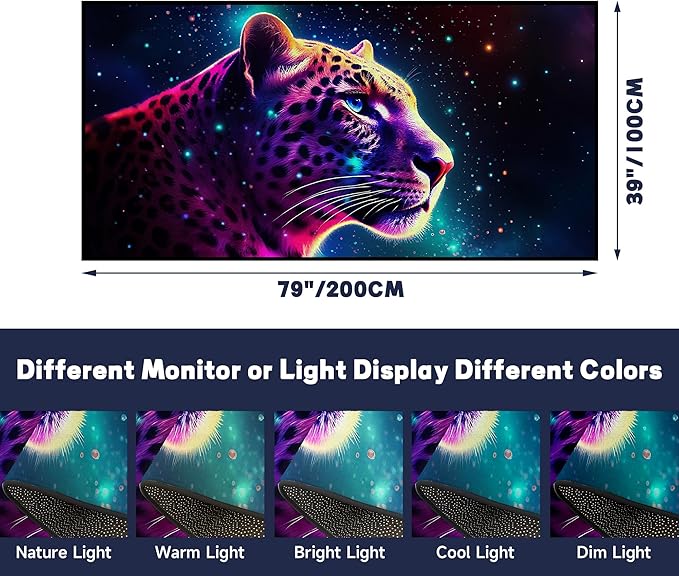 Galaxy Leopard Rug Fierce Panther Head Area Rugs for Boys Kids Bedroom Living Room Gameroom Girls Glitter Carpet Floor Mat Throw Rugs 79 in x 39 in