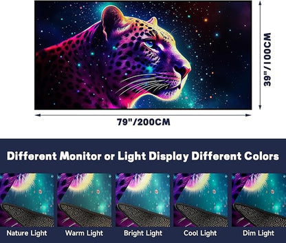 Galaxy Leopard Rug Fierce Panther Head Area Rugs for Boys Kids Bedroom Living Room Gameroom Girls Glitter Carpet Floor Mat Throw Rugs 79 in x 39 in