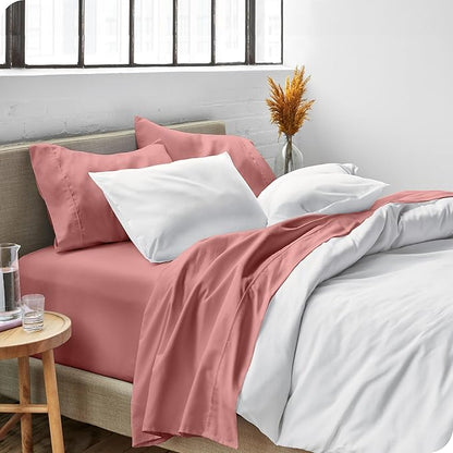 Bare Home Twin Sheet Set - 1800 Ultra-Soft Microfiber Twin Bed Sheets - Double Brushed - Deep Pockets - Easy Fit - Extra Soft - 3 Piece Set - Bedding Sheets & Pillowcases (Twin, Dusty Rose)