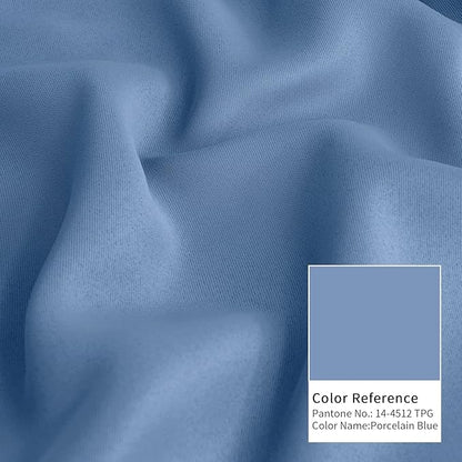 BGment Rod Pocket Blackout Curtains 54 Inch Length for Bedroom - Thermal Insulated Drapes Room Darkening Privacy for Living Room Windows, Denim Blue, 42 x 54 Inch, 2 Panels