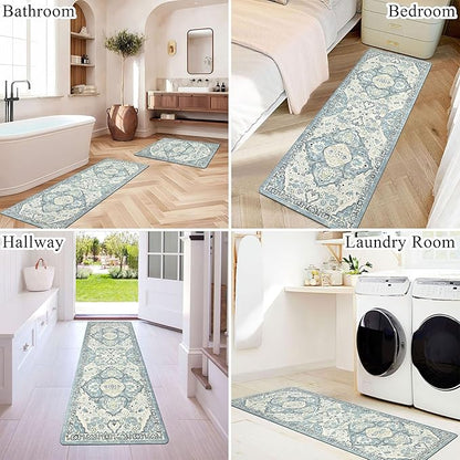 Ileading Anti Fatigue Kitchen Rugs Sets of 2 Cushioned Kitchen Mats for Floor Waterproof Kitchen Mat Set Non Slip Comfort Standing Mat for Kitchen, Office, Sink, Laundry