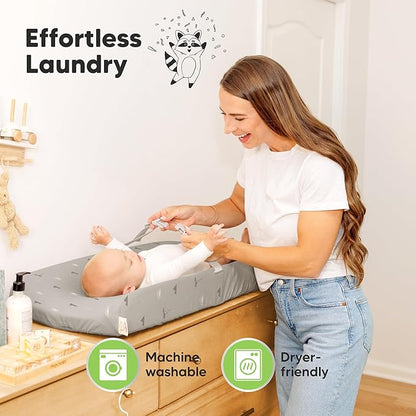 2-Pack Organic Changing Pad Covers for Girl, Boy, Neutral - 100% Cotton Changing Table Pad Cover, Soft Baby Nursery Diaper Changing Pad Sheets, Contour Changing Pads Liners,Change Pad Cover (Savannah)