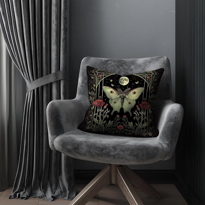 Vintage Floral Throw Pillow Covers, Vintage Flower Pattern Double Sided Cushion Cover, Indoor and Outdoor Home Art Decor Pillowcase for Sofa or Bedroom Decor 18x18inches (Green Butterfly, 18x18inches)