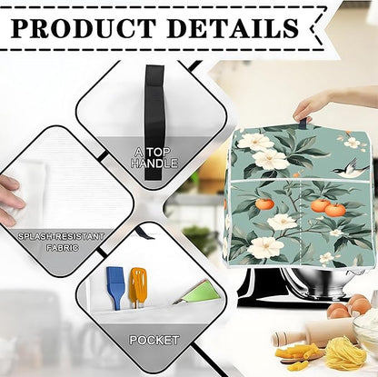 Mixer Dust Cover for 6-8 Qt Stand Mixer, Cloth Cover with 2 Storage Pockets for Stand Mixer Protective Covers Large for 6-8 Quart Mixer