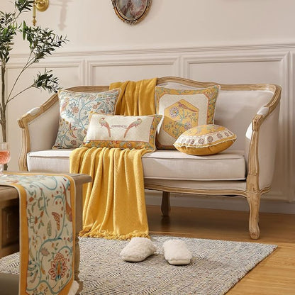 patdrea Linen Decorative Throw Pillow Covers Set Soft Durable Cushion Cases Pillowcase for Couch Bedroom Car Living Room 12"x 20"