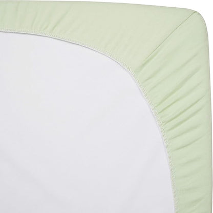 American Baby Company 15" x 33" Fitted Bassinet Sheet, 100% Natural Cotton Jersey Knit, Green, Soft Breathable, for Boys and Girls