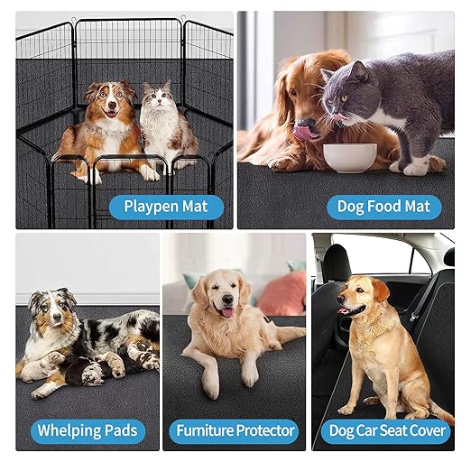 Kennel Pad Dog Crate Mat Liner, Absorbs Urine, Waterproof, Non-Slip, Washable Puppy Pee Pad for Kennel Training - Under Pet Cage to Protect Floors, Cut to Fit (30" x 38" 2 Pack-Equal to 60" x 38")