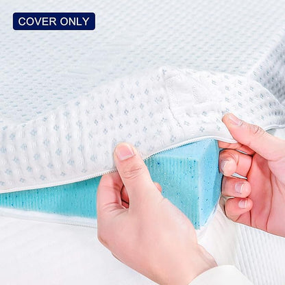 Subrtex Mattress Topper Cover (Only Cover) Mattress Protector Bedding Rayon Made from Bamboo Removable Mattress Encasement Mattress Cover with Zipper (4 Inch, White, Twin)