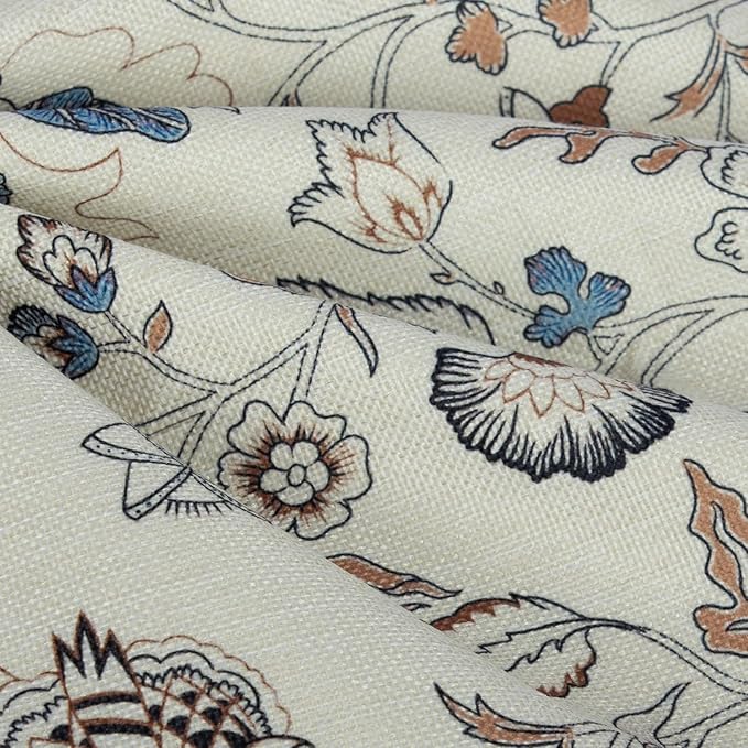 Vintage Flroal Pillow Cover 18x 18 Set of 2, Chinoiserie Blooming Blue Flower Decorative Linen Pillow Cushion Case,Vintage Home Decor for Outdoor Couch Bedroom Car