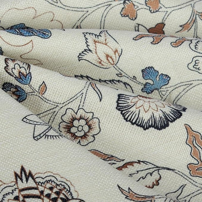 Vintage Flroal Pillow Cover 18x 18 Set of 2, Chinoiserie Blooming Blue Flower Decorative Linen Pillow Cushion Case,Vintage Home Decor for Outdoor Couch Bedroom Car