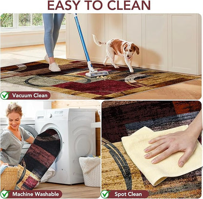 Office Chair Mat for Hardwood Floor&Tile Floor,48"X 60" Heavy Duty Desk Chair Mat for Hard Floors,Under Desk Rug for Rolling Computer Chair,Anti Slip,Low Pile Carpet Floor-Geo Multi