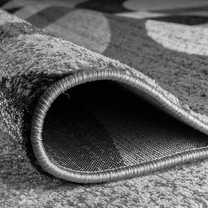 Rugshop Contemporary Abstract Circles Perfect for high Traffic Areas of Your Living Room,Bedroom,Home Office,Kitchen Area Rug 6'6" Gray (6' 6" Diameter)