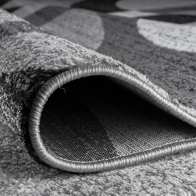 Rugshop Contemporary Abstract Circles Perfect for high Traffic Areas of Your Living Room,Bedroom,Home Office,Kitchen Area Rug 2'7" x 4' Gray