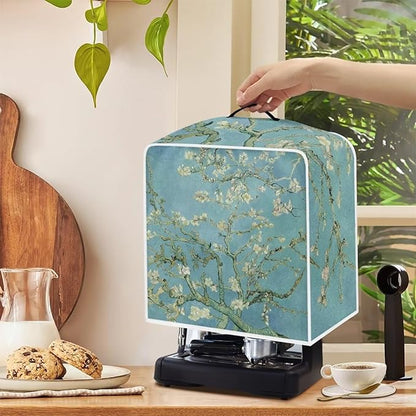 Coffee Machines Covers - Dust Resistant Protective Covers For Coffee Makers, Blender, Mixer, Juice Machine - Dust Proof, Washable Almond Blossoming Green
