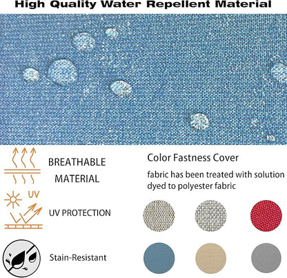 COZYVIDA Outdoor/Indoor 22x24 inch Deep Seat Patio Cushions Set of 2 Resilient Foam Filling Water Repellent Stain-Resistant UV Resistant Weather Resistant Patio Cushions Light Blue