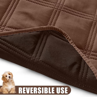 Smiry Waterproof Dog Bed Cover Blanket 82x82, Soft Reversible Pet Blanket, Washable Leakproof Cats Dogs Couch Cover for Sofa, Couch, Furniture, Lattice, Brown/Chocolate