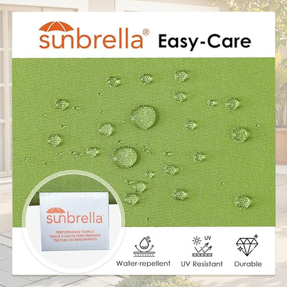 Outdoor Sunbrella Square Corner Seat Cushion, 18.5"x16"x3", Set of 4, Non Slip Seat Cushion Pads with Removable Cover for Patio Furniture, Garden Yard Lawn, Canvas Ginkgo
