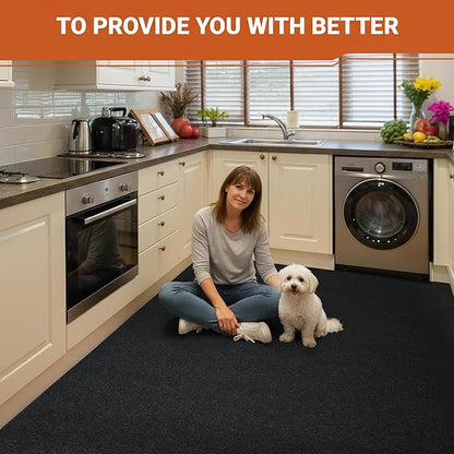 Nisorpa Carpet Runner, 4 x 10FT Indoor Outdoor Floor Mat with Non-Slip TPE Rubber Backing Commercial Carpet Runner Hallways Area Rugs for Kitchen Balconies Living Room Dining Room (Dark Gray)