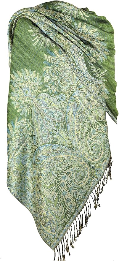 Achillea Big Paisley Pashmina Shawl Wrap for Women – Elegant Scarf for Weddings, Evening Dresses, Festivals & Daily Wear
