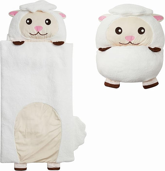 Kid's Nap Buddies Character Preschool Nap Mat, Toddler Sleeping Bag with Pillow for Daycare, Ages 3+
