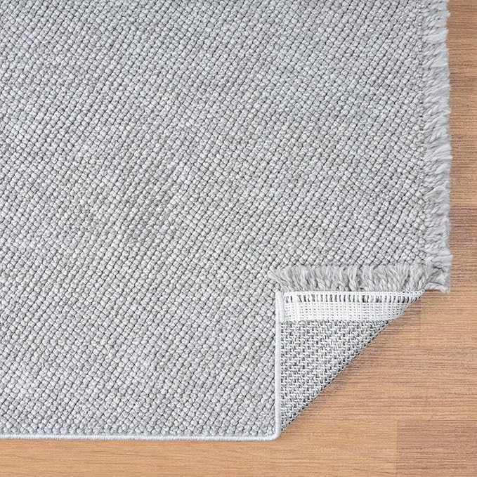 LUXE WEAVERS Solid Machine Woven Gray 6x9 Area Rug, Indoor Stain-Resistant Carpet