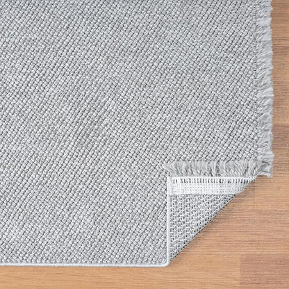 LUXE WEAVERS Solid Machine Woven Gray 6x9 Area Rug, Indoor Stain-Resistant Carpet